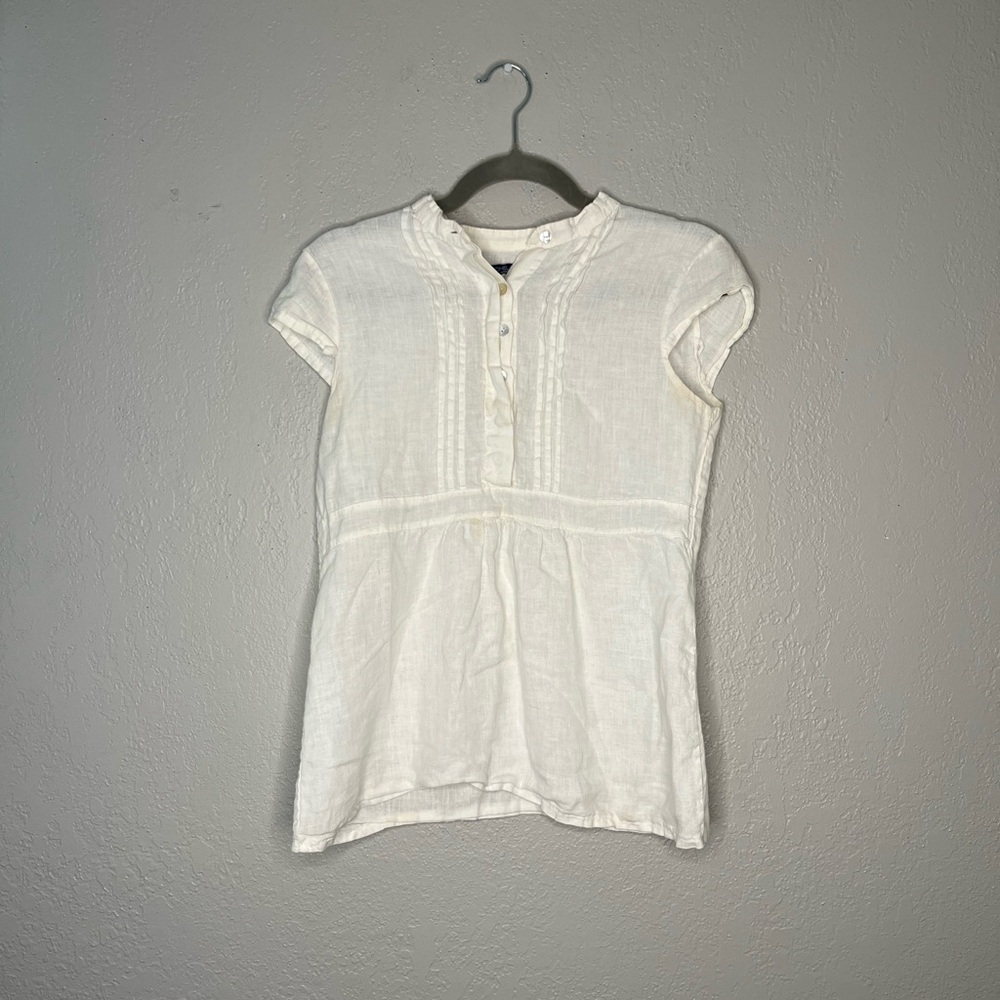 Michaelangelo White Designer Blouse Ribbed 1/4 Button SZ S Top Sleeveless Tank